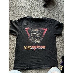 2016 M3 Rock Festival Black Concert Shirt Sz L KIX Vince Neil Tesla Britny Fox